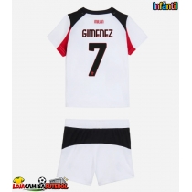 Camisa de Futebol AC Milan Santiago Gimenez #7 Equipamento Secundário Infantil 2025-26 Manga Curta (+ Calças curtas)